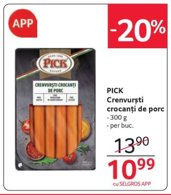 PICK Crenvurști crocanți de porc