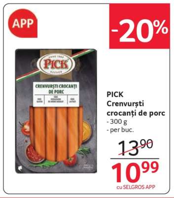 PICK Crenvurști crocanți de porc