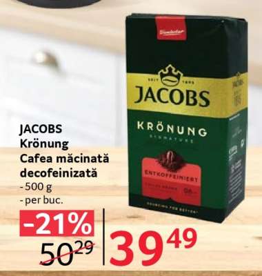 JACOBS Krönung Cafea măcinată decofeinizată