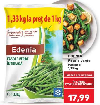 EDENIA Fasole verde întreagă