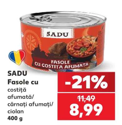 SADU Fasole cu costiță afumată/cârnați afumați/ciolan