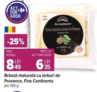 Brânză maturată cu ierburi de Provence, Five Continents
