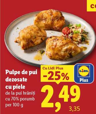 Pulpe de pui dezosate, cu piele
