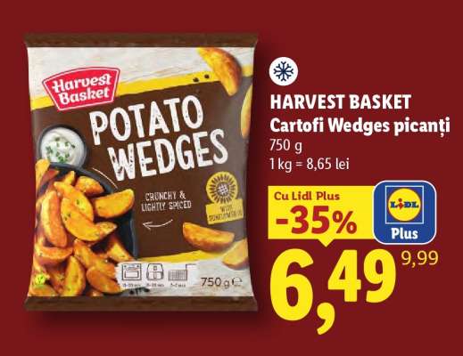Harvest Basket Cartofi Wedges picanți