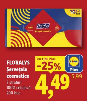 FLORALYS Șervețele cosmetice