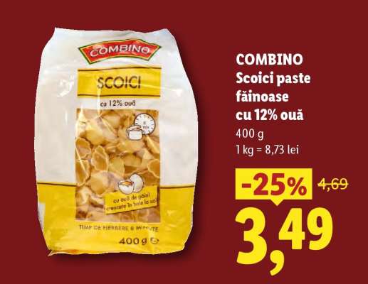 COMBINO Scoici paste făinoase cu 12% ouă