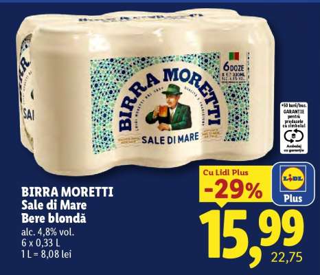 BIRRA MORETTI SALE DI MARE Bere blondă