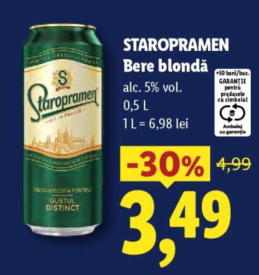 STAROPRAMEN Bere blondă