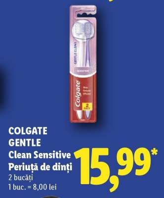 COLGATE GENTLE Clean Sensitive Periuță de dinți