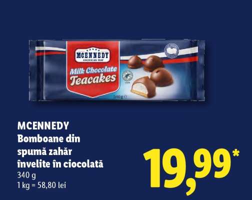 MCENNEDY Bomboane din spumă zahăr învelite în ciocolată