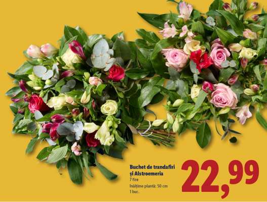 Buchet de trandafiri și Alstroemeria