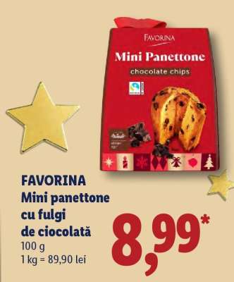 FAVORINA Mini panettone cu fulgi de ciocolată