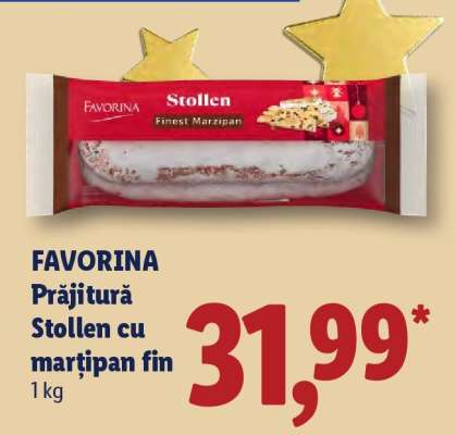 FAVORINA Prăjitură Stollen cu marțipan fin