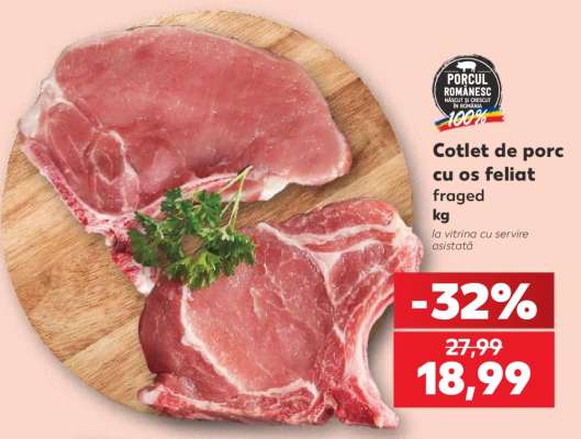 Cotlet de porc cu os feliat