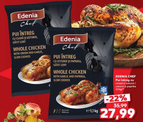 EDENIA CHEF Pui întreg cu ceapă și usturoi / usturoi și paprika