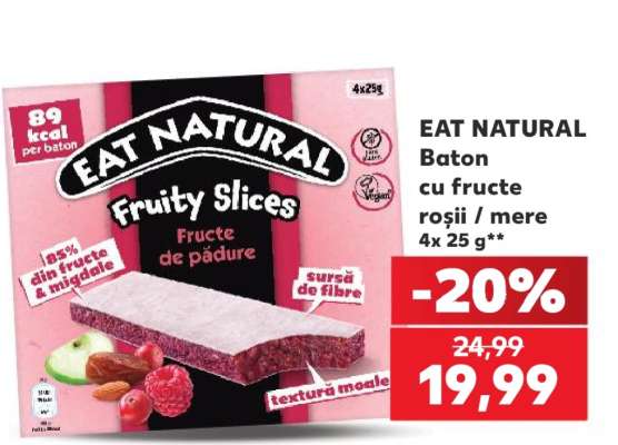 EAT NATURAL Baton cu fructe roșii / mere