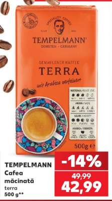 TEMPELMANN Cafea măcinată terra 500 g