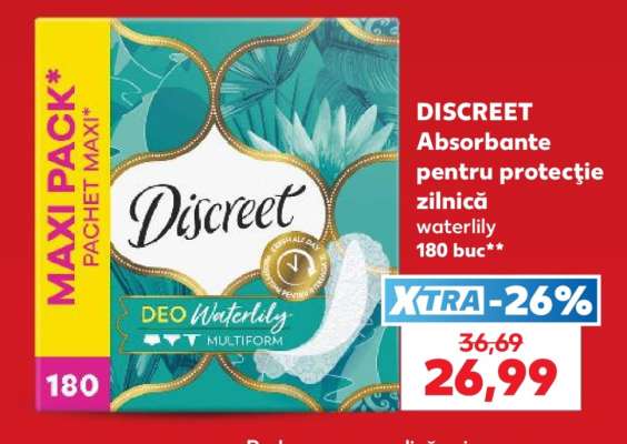 DISCREET Absorbante pentru protecție zilnică waterlily