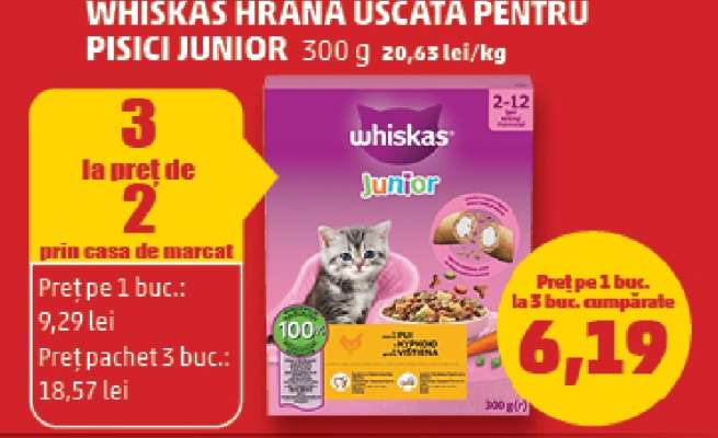 WHISKAS HRANA USCATA PENTRU PISICI JUNIOR 300 g
