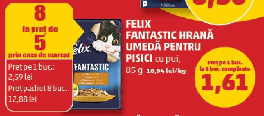 FELIX FANTASTIC HRANĂ UMEDĂ PENTRU PISICI cu pui
