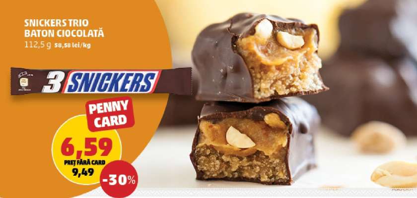SNICKERS TRIO BATON CIOCOLATĂ