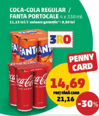 COCA-COLA REGULAR / FANTA PORTOCALE 4 x 330 ml