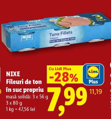 NIXE Fileuri de ton în suc propriu