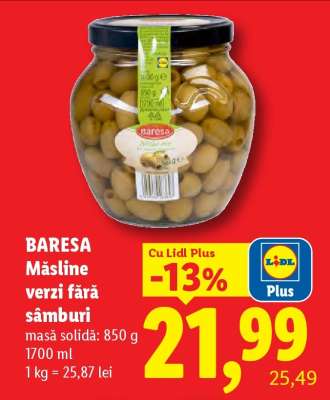 BARESA Măsline verzi fără sâmburi