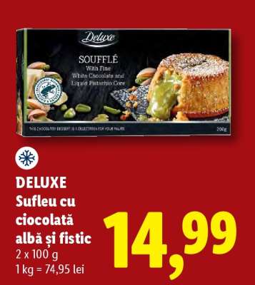 DELUXE Sufleu cu ciocolată albă și fistic