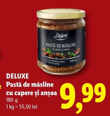 DELUXE Pastă de măsline cu capere și anșoa