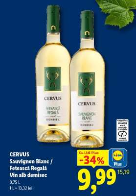 Cervus Sauvignon Blanc / Fetească Regală