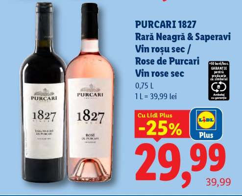 PURCARI 1827 Rară Neagră & Saperavi / Rose de Purcari