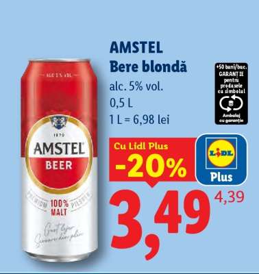 AMSTEL Bere blondă