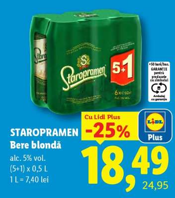 STAROPRAMEN Bere blondă