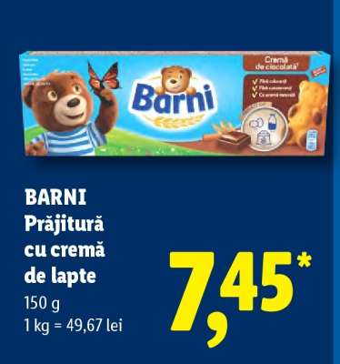 BARNI Prăjitură cu cremă de lapte