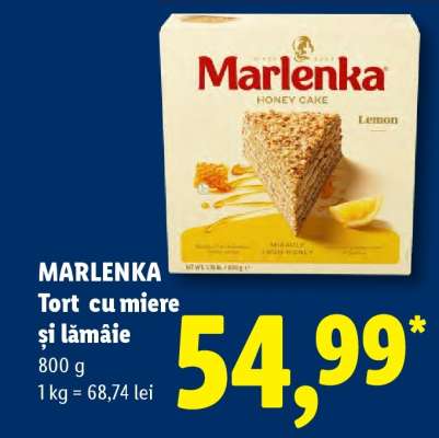 MARLENKA Tort cu miere și lămâie