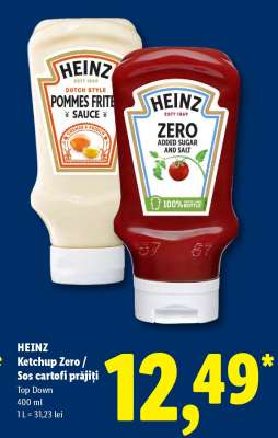HEINZ Ketchup Zero / Sos cartofi prăjiți