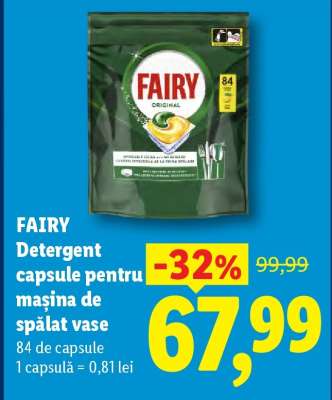FAIRY Detergent capsule pentru mașina de spălat vase