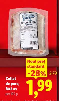 Cotlet de porc fără os