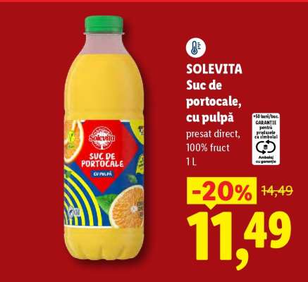 Solevita Suc de portocale cu pulpă