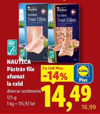 Nautica Păstrăv file afumat la cald