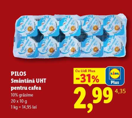 Pilos Smântână UHT pentru cafea