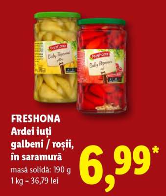 FRESHONA Ardei iuți galbeni/roșii, în saramură
