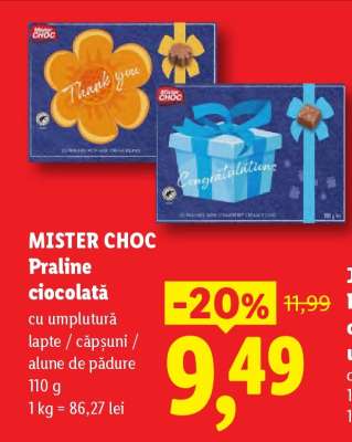 MISTER CHOC Praline ciocolată