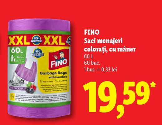 Fino Saci menajeri colorați, cu mâner