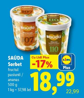 SAÚDA Sorbet fructul pasiunii / ananas