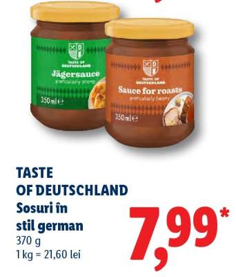 TASTE OF DEUTSCHLAND Sosuri în stil german