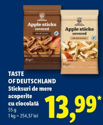 TASTE OF DEUTSCHLAND Apple sticks covered