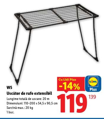Uscător de rufe extensibil