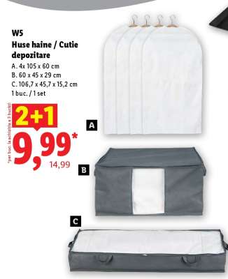 W5 Huse haine / Cutie depozitare
